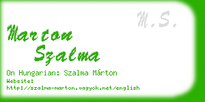 marton szalma business card