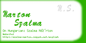 marton szalma business card